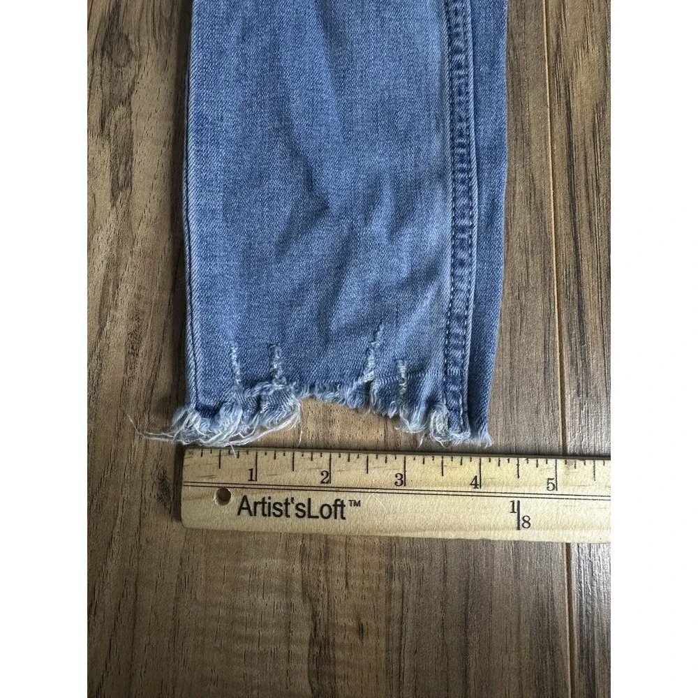Justice Girls Size 12 Slim Mid Rise Super‎ Skinny Jeans Light Washed Blue Ripped